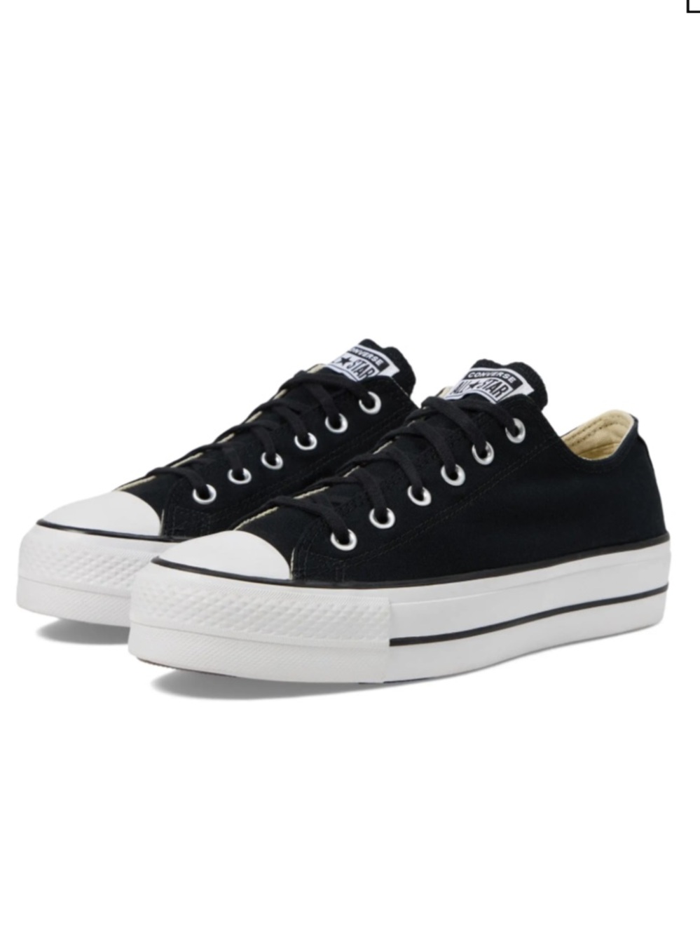 Converse Black and White Low-Top Platform Sneakers